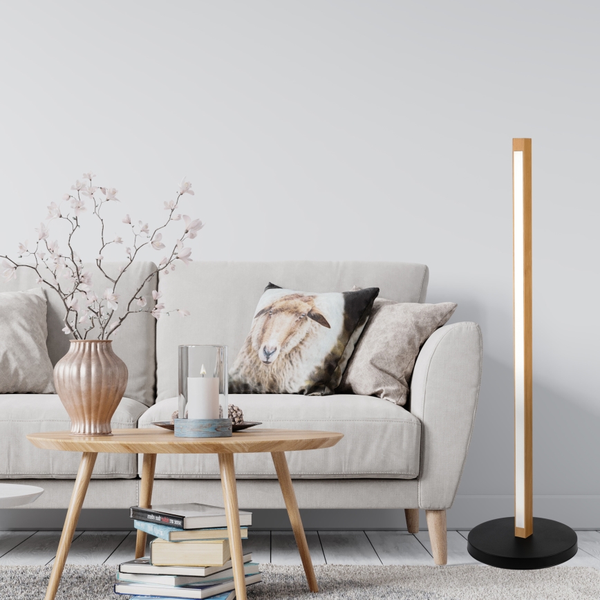 LED Podna lampa VERDE LED/18W/230V 3000K hrast/crna