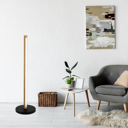 LED Podna lampa VERDE LED/18W/230V 3000K hrast/crna