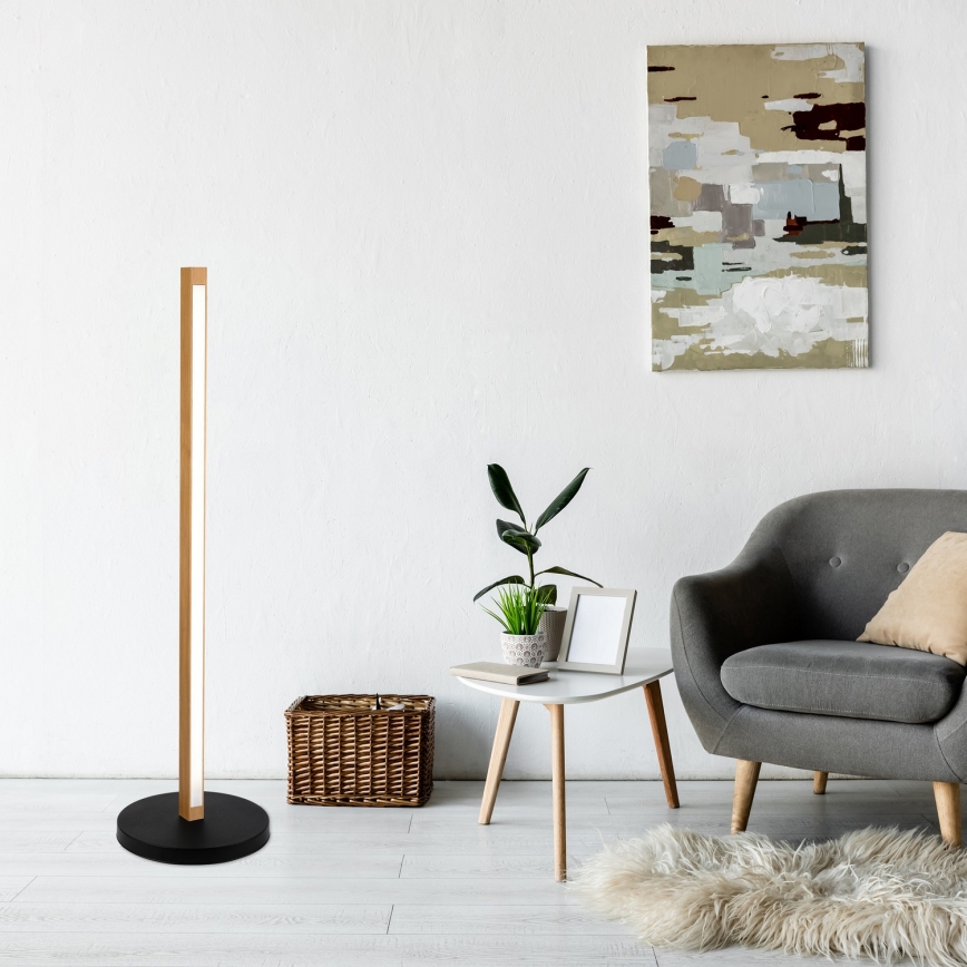 LED Podna lampa VERDE LED/18W/230V 3000K hrast/crna