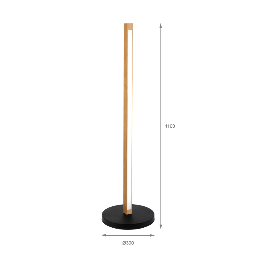 LED Podna lampa VERDE LED/18W/230V 3000K hrast/crna