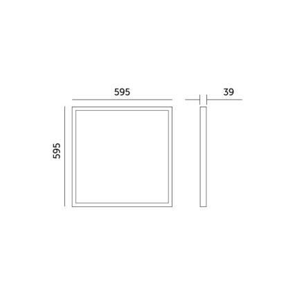 LED površinski panel BRISBANE LED/36W/230V 4000K 59,5x59,5 cm crna