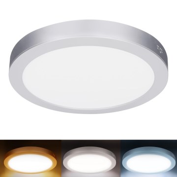 LED površinski/ugradni panel 2 u 1 18W/230V 3000/4000/6000K prečnik 22,5 cm IP54 srebran