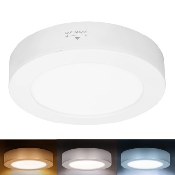 LED površinski/ugrađeni panel 2u1 LED/12W/230V 3000/4000/6000K Ø17cm IP54 bela