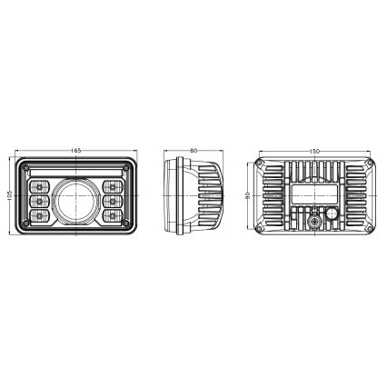 LED prednje svetlo za traktor LED/69W/10-30V IP69 5700K pravougaono