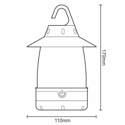 LED prenosiva lampa 3xLED/4xAA IPX4