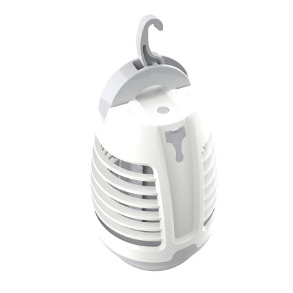 LED Prenosiva punjiva lampa sa lapačem insekata LED/5W/1800 mAh IPX4 bela/siva