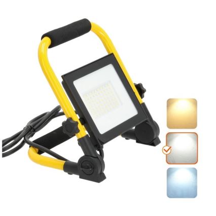 LED Prenosni reflektor TIGRA LED/50W/4000K IP54 crna/žuta