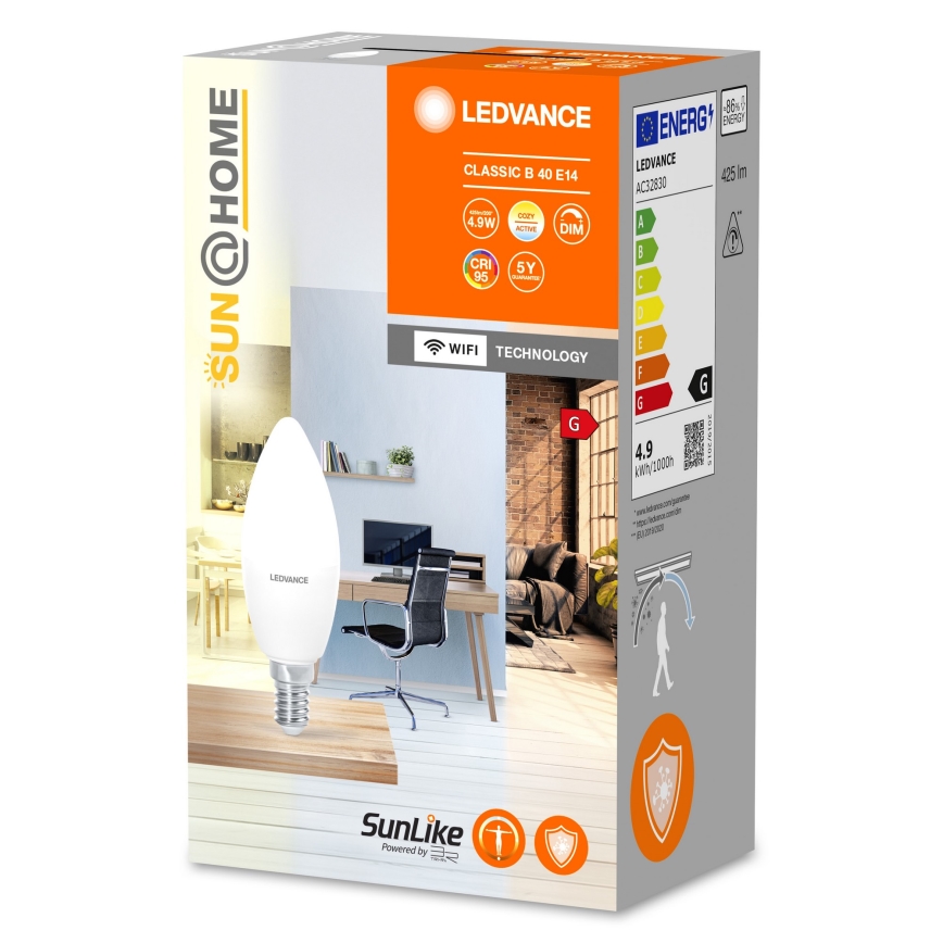 LED prigušiva antibakterijska sijalica B40 E14/4,9W/230V Wi-Fi - Ledvance