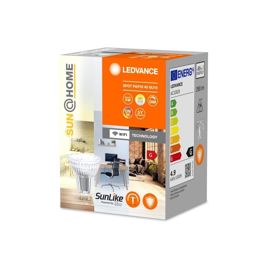 LED prigušiva antibakterijska sijalica PAR16 GU10/4,9W/230V Wi-Fi - Ledvance
