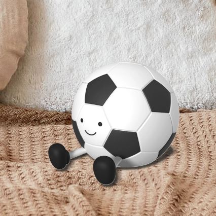 LED prigušiva dečija dodirna lampa FOOTBALL LED/2W/5V USB 1200 mAh bela/crna