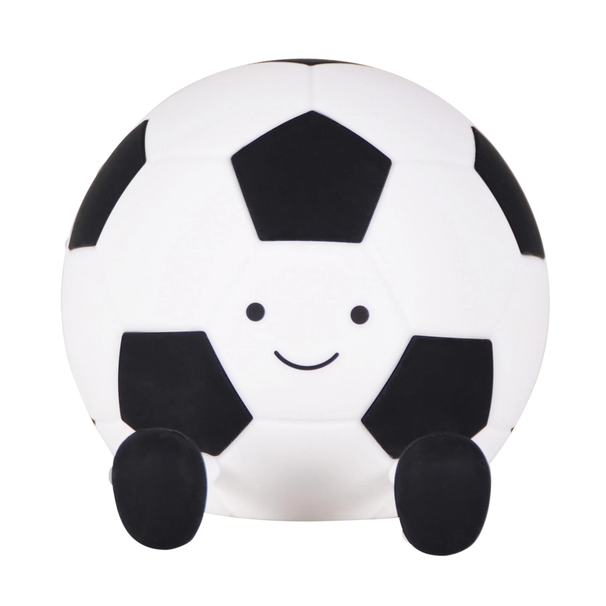 LED prigušiva dečija dodirna lampa FOOTBALL LED/2W/5V USB 1200 mAh bela/crna