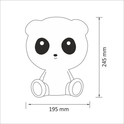 LED prigušiva dečija noćna lampica 2,5W/230V panda