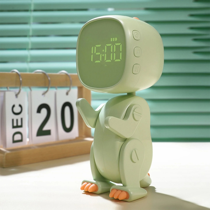 LED RGBW prigušiva dečija noćna lampica sa budilnikom ROBOT LED/1W/5V 1200 mAh
