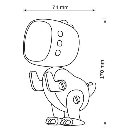 LED RGBW prigušiva dečija noćna lampica sa budilnikom ROBOT LED/1W/5V 1200 mAh