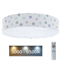 LED prigušiva dečija plafonska svetiljka SMART GALAXY KIDS LED/24W/230V 3000-6500K sa šarenim tačkicama + daljinski upravljač