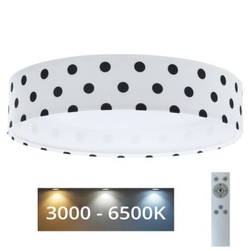 LED prigušiva dečije stropno svetlo SMART GALAXY KIDS LED/24W/230V 3000-6500K tačkice bela/crna + daljinski upravljač
