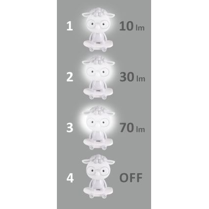 LED prigušiva dečja noćna lampica LED/2,5W/230V siva ovca