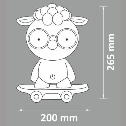 LED prigušiva dečja noćna lampica LED/2,5W/230V siva ovca
