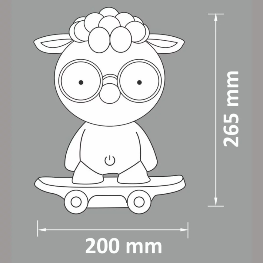 LED prigušiva dečja noćna lampica LED/2,5W/230V siva ovca