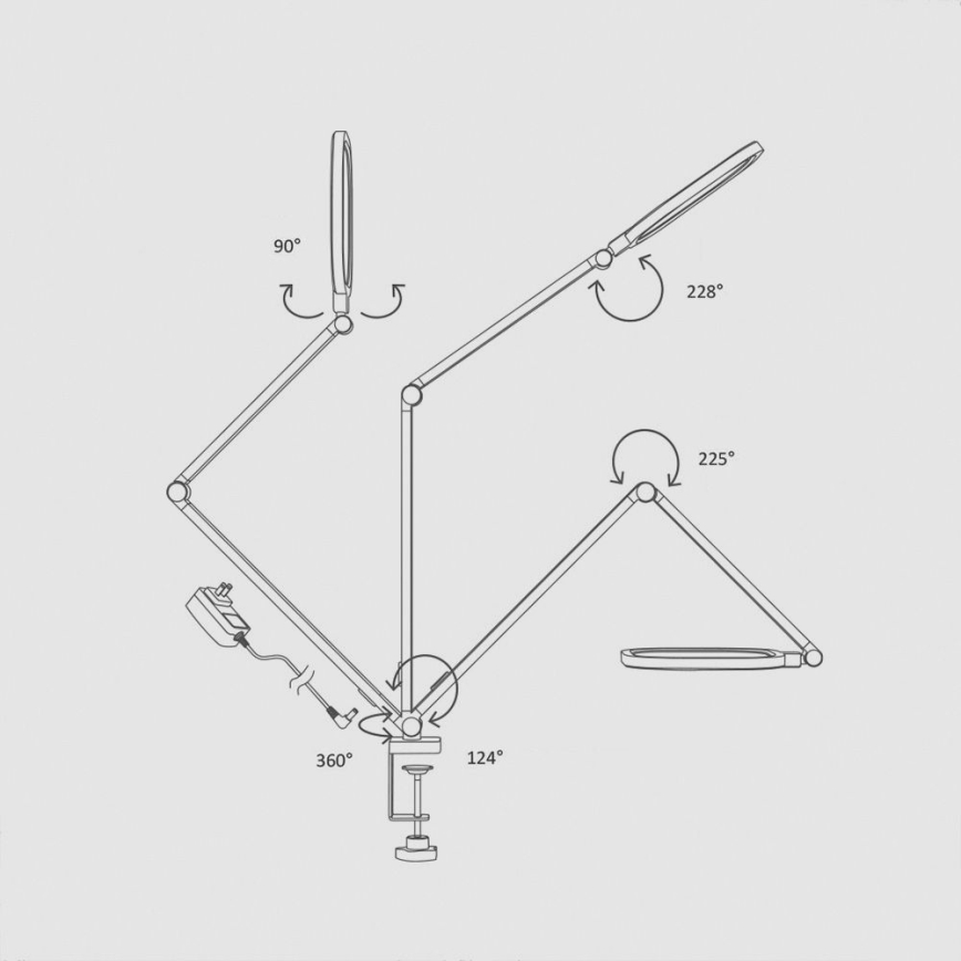 Prigušiva dodirna fleksibilna stona LED lampa POINTIQ LED/15W/230V 3000-6500K CRI 96 crna