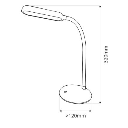 LED prigušiva dodirna fleksibilna stona lampa LED/6W/5V USB 1200 mAh bela