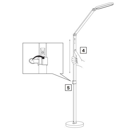 LED prigušiva dodirna podna lampa FERRARA LED/13W/230V 3000/4000/6000K bela