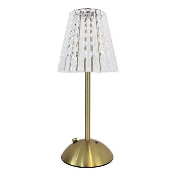 LED prigušiva dodirna punjiva stona lampa ELBA LED/1,6W/800 mAh 3000/4000/6000K zlatna/prozirna