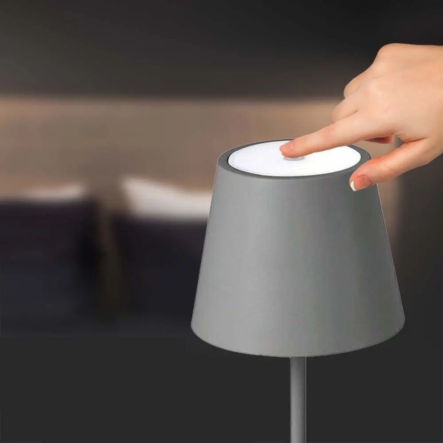 LED prigušiva dodirna punjiva stona lampa LED/3W/5V 4000 mAh 3000K srebrna