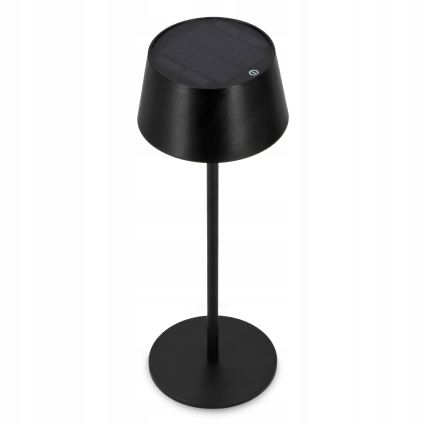LED prigušiva dodirna solarna lampa LED/3W/5V USB 1800 mAh IP44 crna