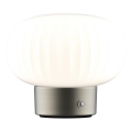 LED prigušiva dodirna stolna lampa LATTE LED/1,8W/5V USB 2000 mAh mat hrom/bela
