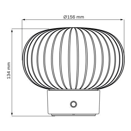LED prigušiva dodirna stolna lampa LATTE LED/1,8W/5V USB 2000 mAh mat hrom/bela