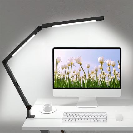 LED prigušiva dodirna fleksibilna stona lampa POINTIQ LED/12W/230V 3000/4000/5000/6500K CRI 92 crna