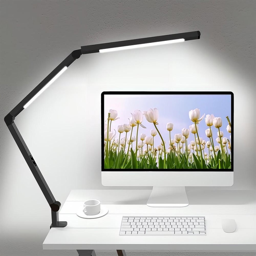 LED prigušiva dodirna fleksibilna stona lampa POINTIQ LED/12W/230V 3000/4000/5000/6500K CRI 92 crna