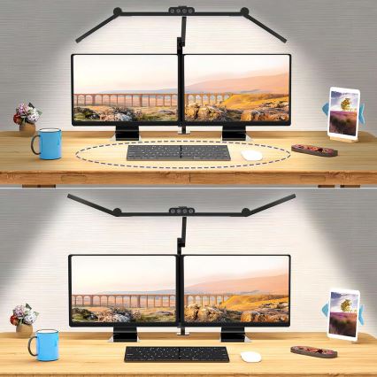 POINTIQ prigušiva dodirna fleksibilna stona LED lampa LED/24W/230V 3000-6500K CRI 92 crna