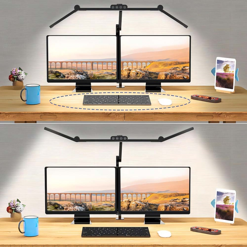 POINTIQ prigušiva dodirna fleksibilna stona LED lampa LED/24W/230V 3000-6500K CRI 92 crna