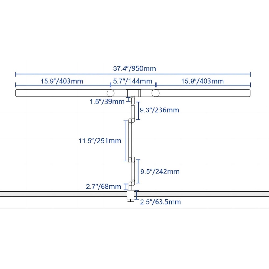 LED Prigušiva dodirna fleksibilna stona lampa POINTIQ LED/24W/230V 3000-6500K CRI 92 crna