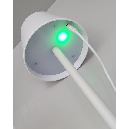 LED prigušiva dodirna stona lampa LED/5W/5V USB 1200 mAh bela