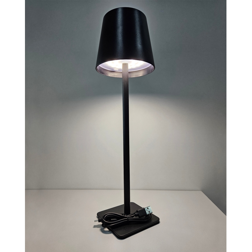 LED prigušiva dodirna stona lampa LED/5W/5V USB 1200 mAh crna