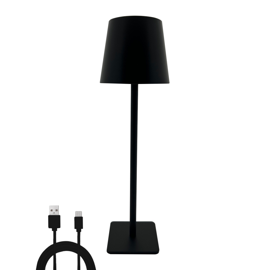 LED prigušiva dodirna stona lampa LED/5W/5V USB 1200 mAh crna