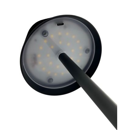 LED prigušiva dodirna stona lampa LED/5W/5V USB 1200 mAh crna