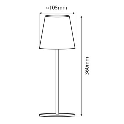 LED prigušiva dodirna stona lampa LED/5W/5V USB 1200 mAh crna