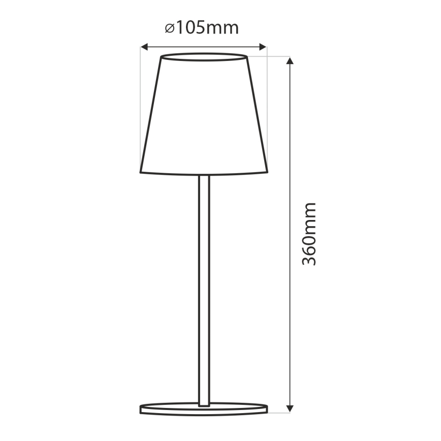 LED prigušiva dodirna stona lampa LED/5W/5V USB 1200 mAh crna
