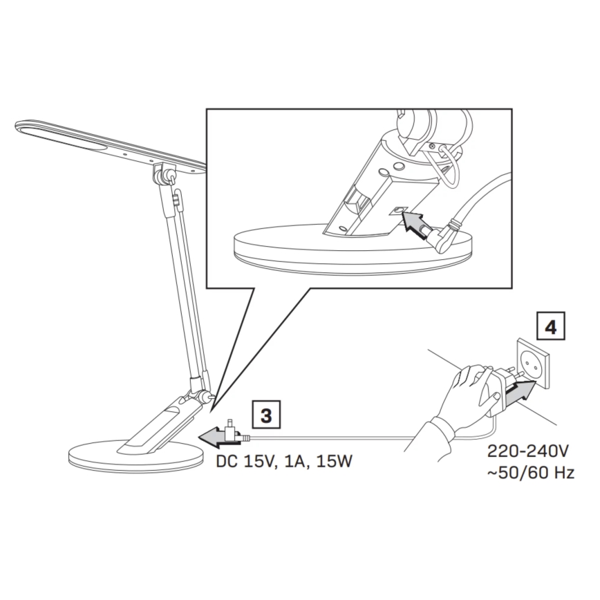 LED prigušiva dodirna stona lampa OPTIMUM LED/7W/230V USB 3000/4000/6000K bela