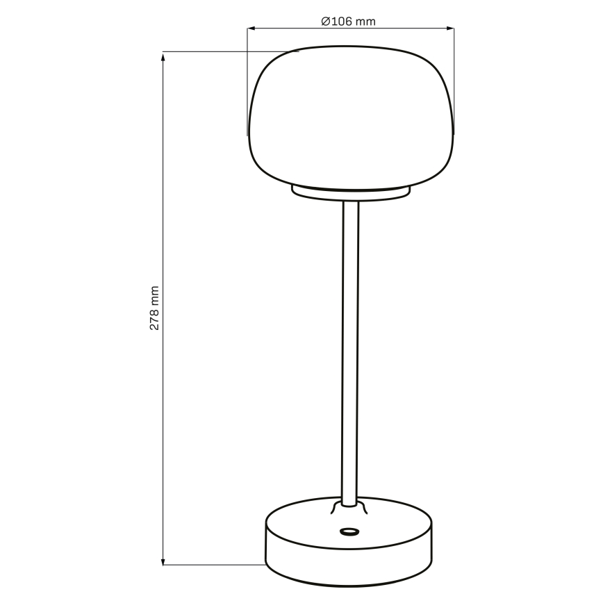 LED prigušiva dodirna stona lampa RIMINI LED/2W/5V USB 2000 mAh matni hrom/bela