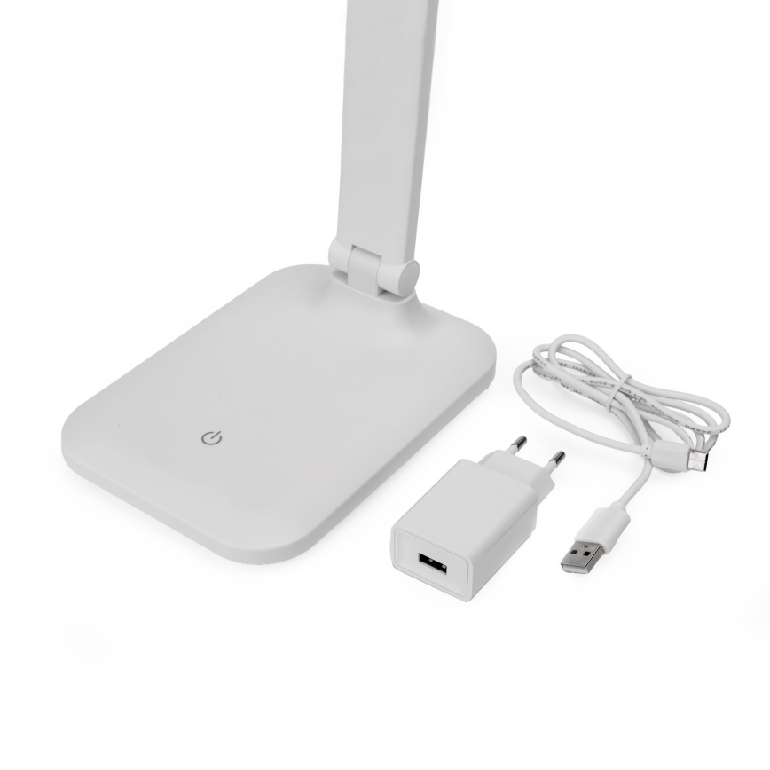LED prigušiva dodirna stona lampa sa USB portom REMUS LED/5W/230V bela