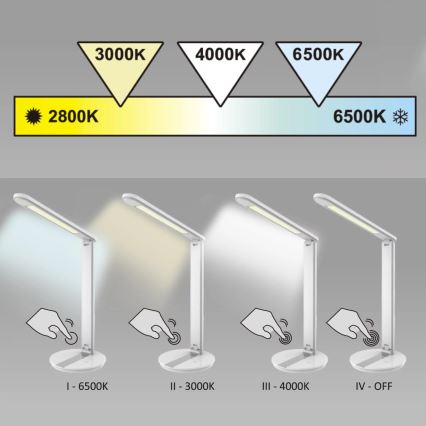LED prigušiva dodirna stona lampa SERRA LED/8W/230V bela