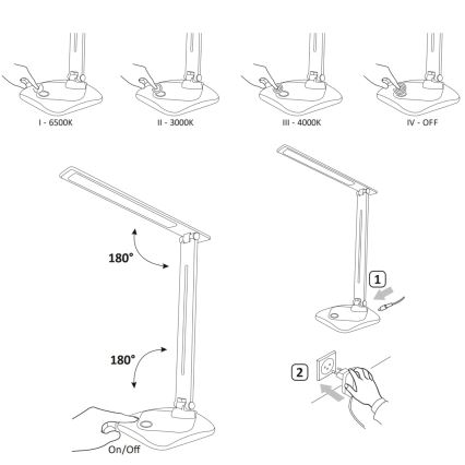 LED prigušiva dodirna stona lampa TOLEDO LED/8W/230V 3000-6500K