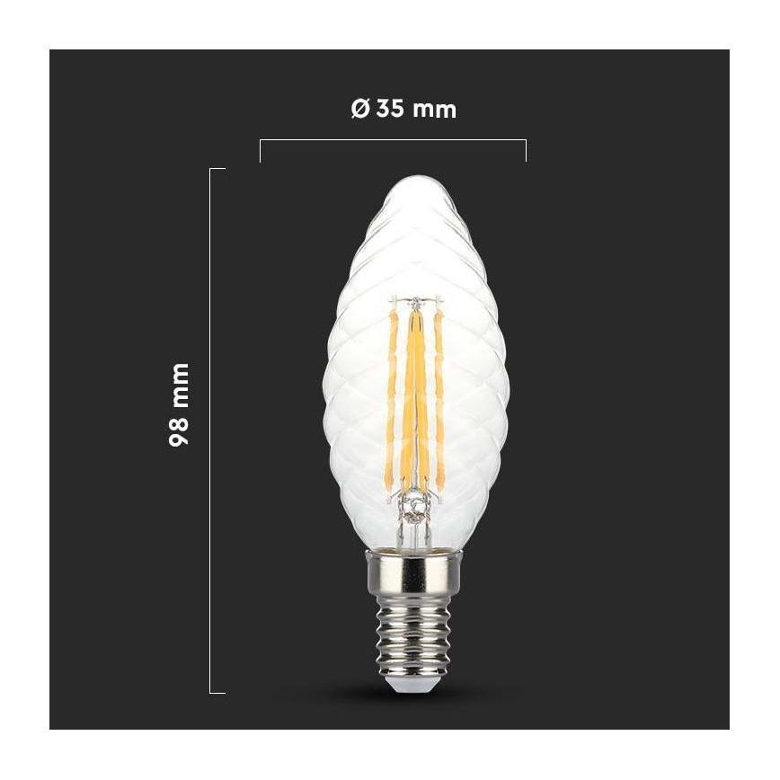 LED prigušiva filament sijalica E14/4W/230V 3000K