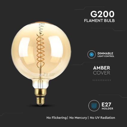 LED prigušiva filament sijalica G200 E27/8W/230V 1800K