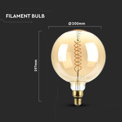 LED prigušiva filament sijalica G200 E27/8W/230V 1800K